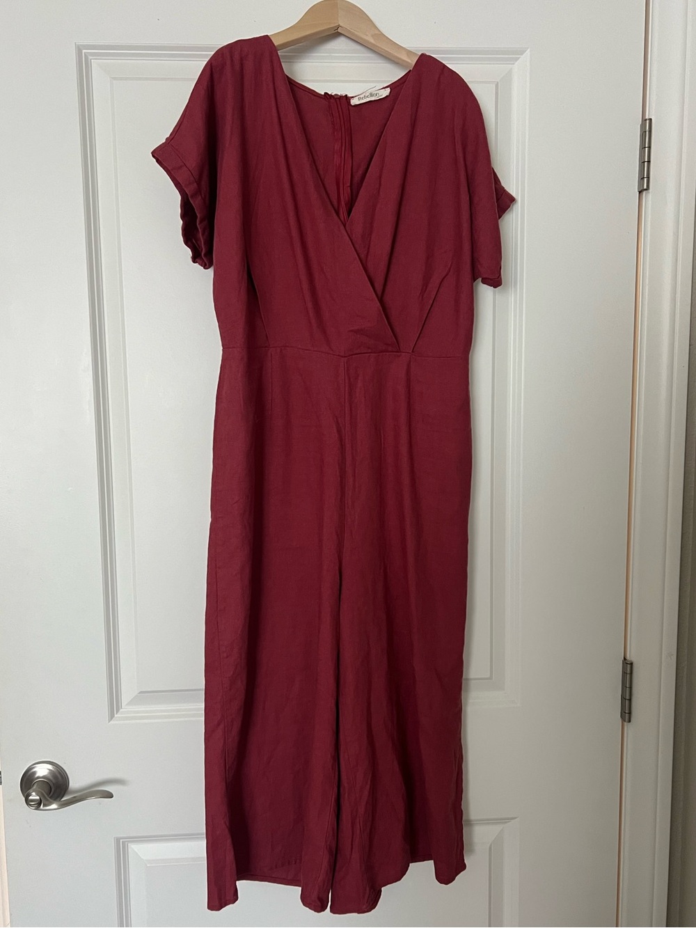 Linen Red Jumpsuit